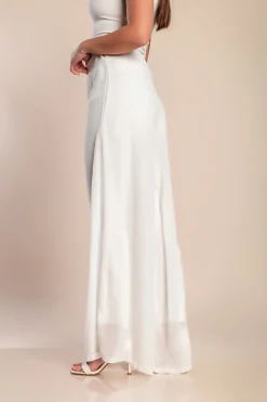 Pantaloni lunghi eleganti Veronna, bianco