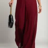 Pantaloni lunghi eleganti Veronna, bordeaux