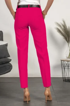 Pantaloni lunghi eleganti dal taglio dritto Tordina, fucsia
