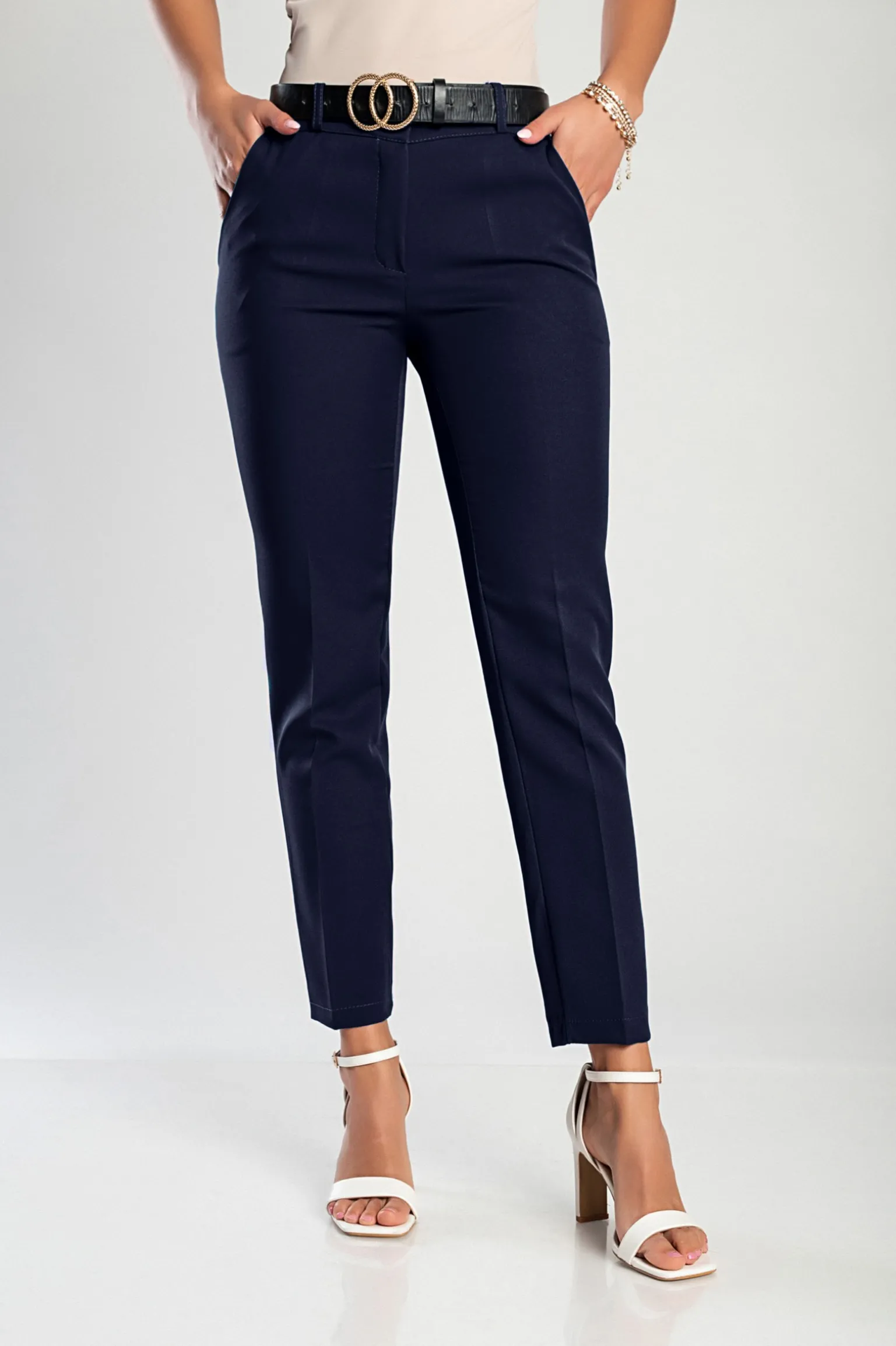 Pantaloni lunghi eleganti, blu scuro