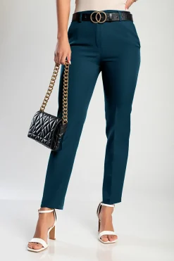 Pantaloni lunghi eleganti, petrolio
