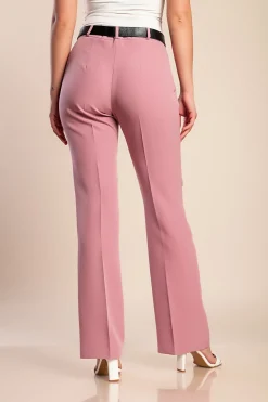 Pantaloni lunghi eleganti con gamba dritta, rosa scuro