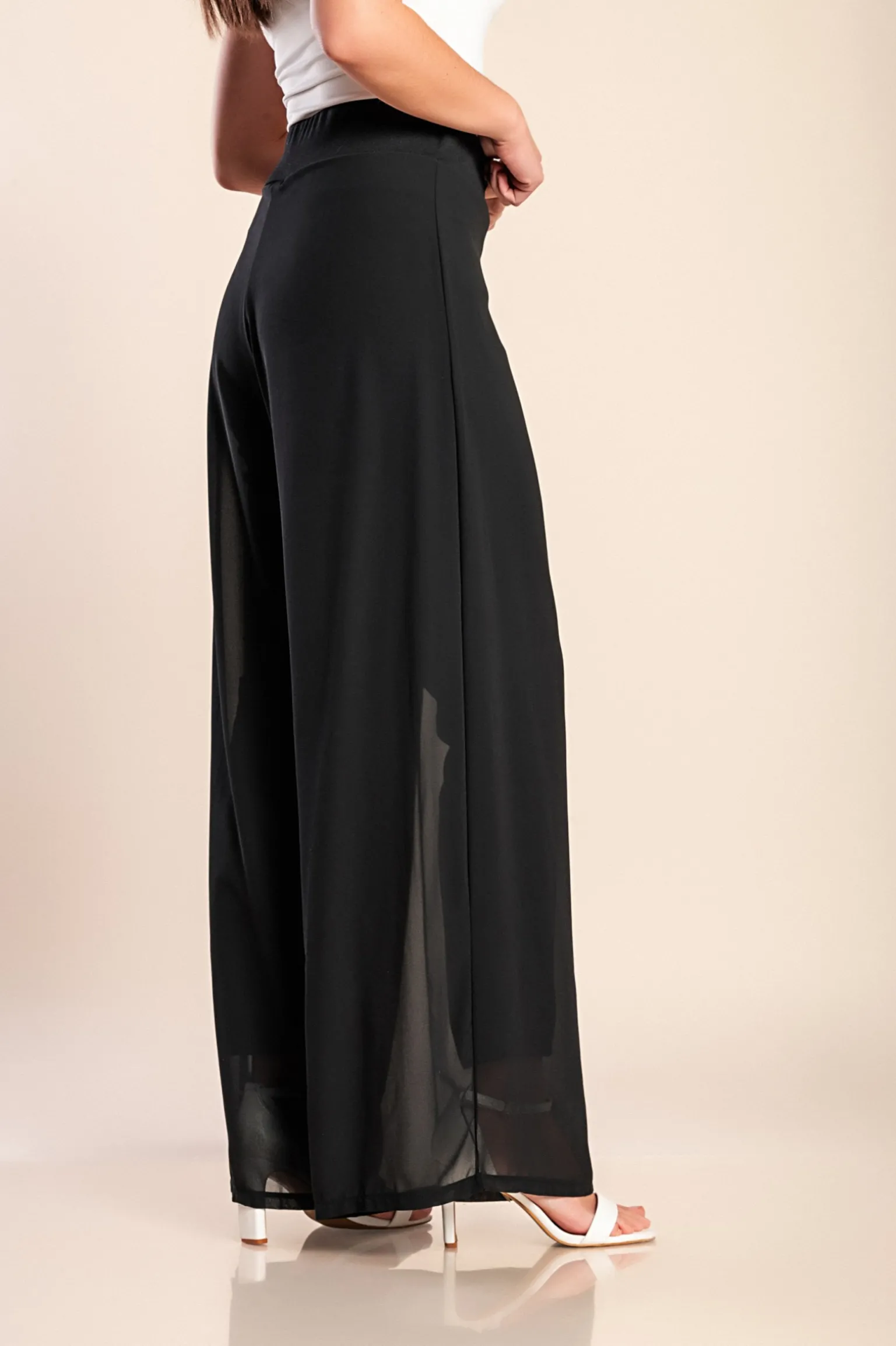 Pantaloni lunghi eleganti Veronna, neri