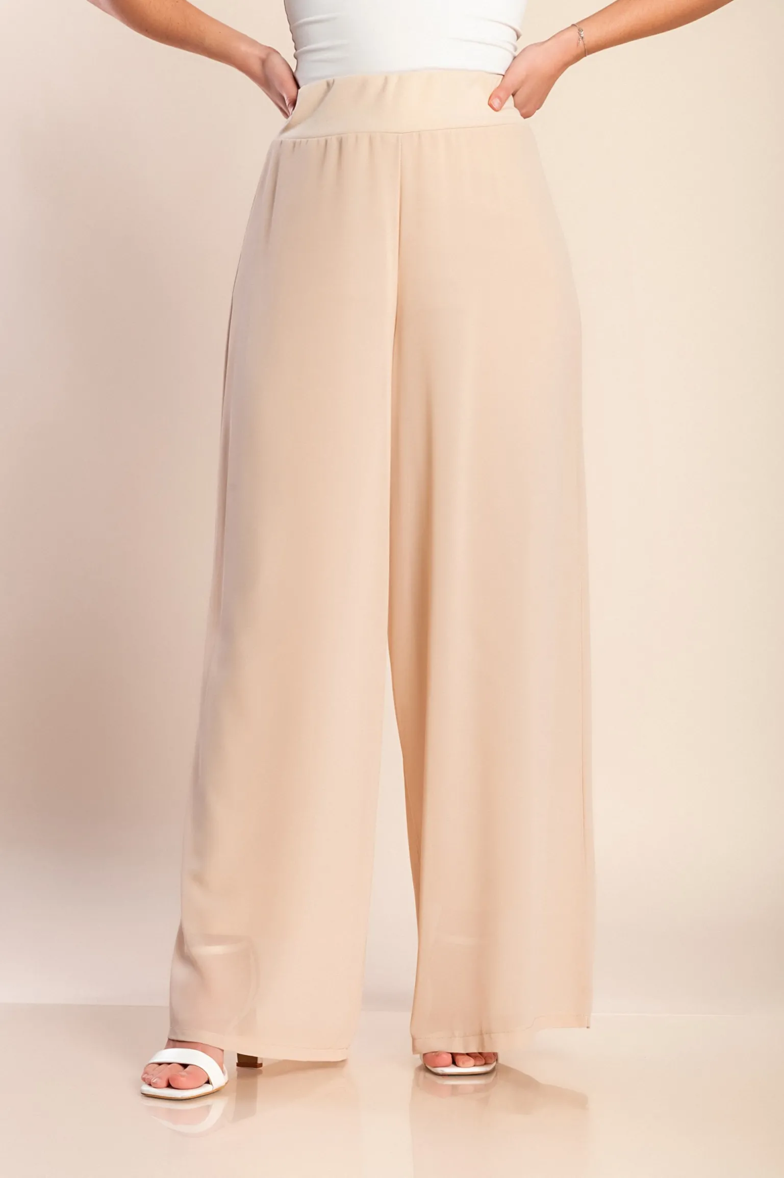 Pantaloni lunghi eleganti Veronna, beige