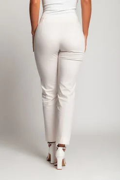Pantaloni skinny in cotone, panna