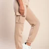 Pantaloni sportivi termici con tasche, beige