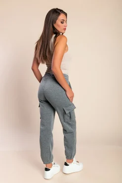 Pantaloni sportivi termici con tasche, grigio