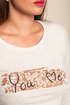 Pigiama lungo con stampa, beige
