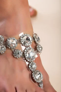 Sandali con dettagli decorativi, argento