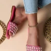Sandali con dettagli di perline, rosa chiaro