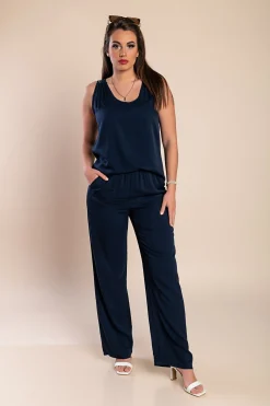 Set con dettagli all'uncinetto, blu scuro