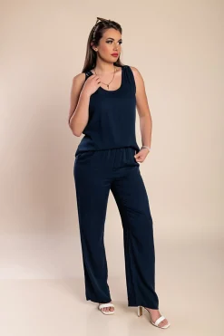 Set con dettagli all'uncinetto, blu scuro
