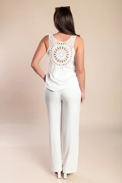 Set con dettagli all'uncinetto, bianco