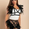Set con piume, nero
