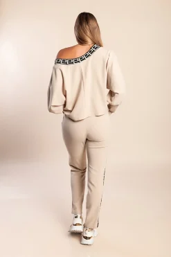 Set con stampa geometrica, beige