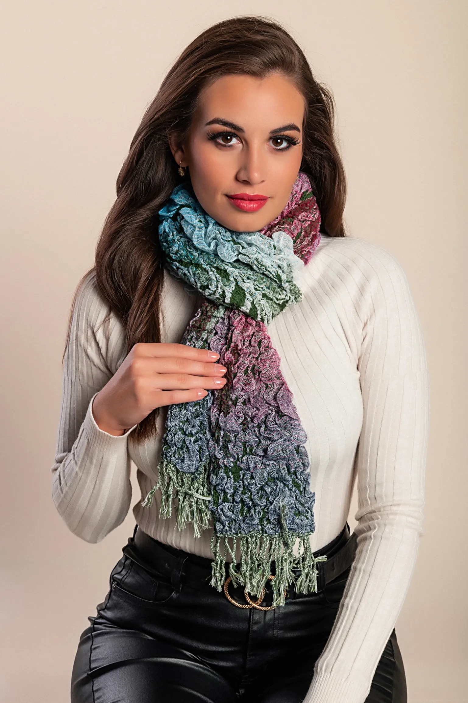 Set di 6 sciarpe, multicolore