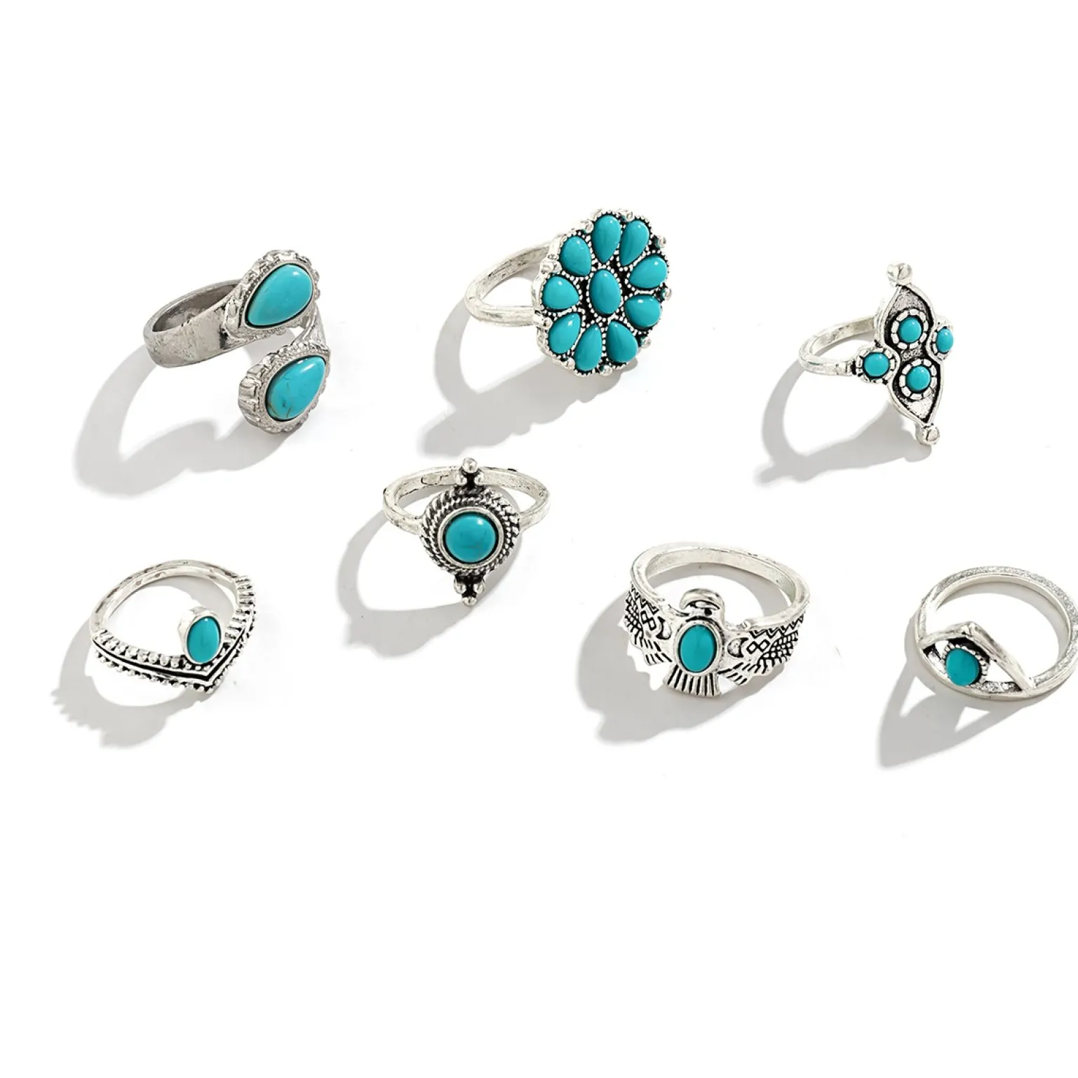 Set di anelli, colore argento
