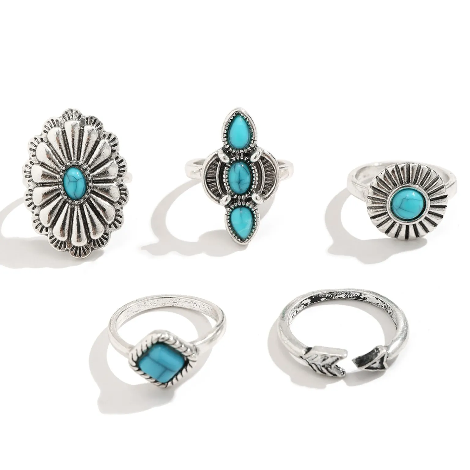 Set di anelli, colore argento