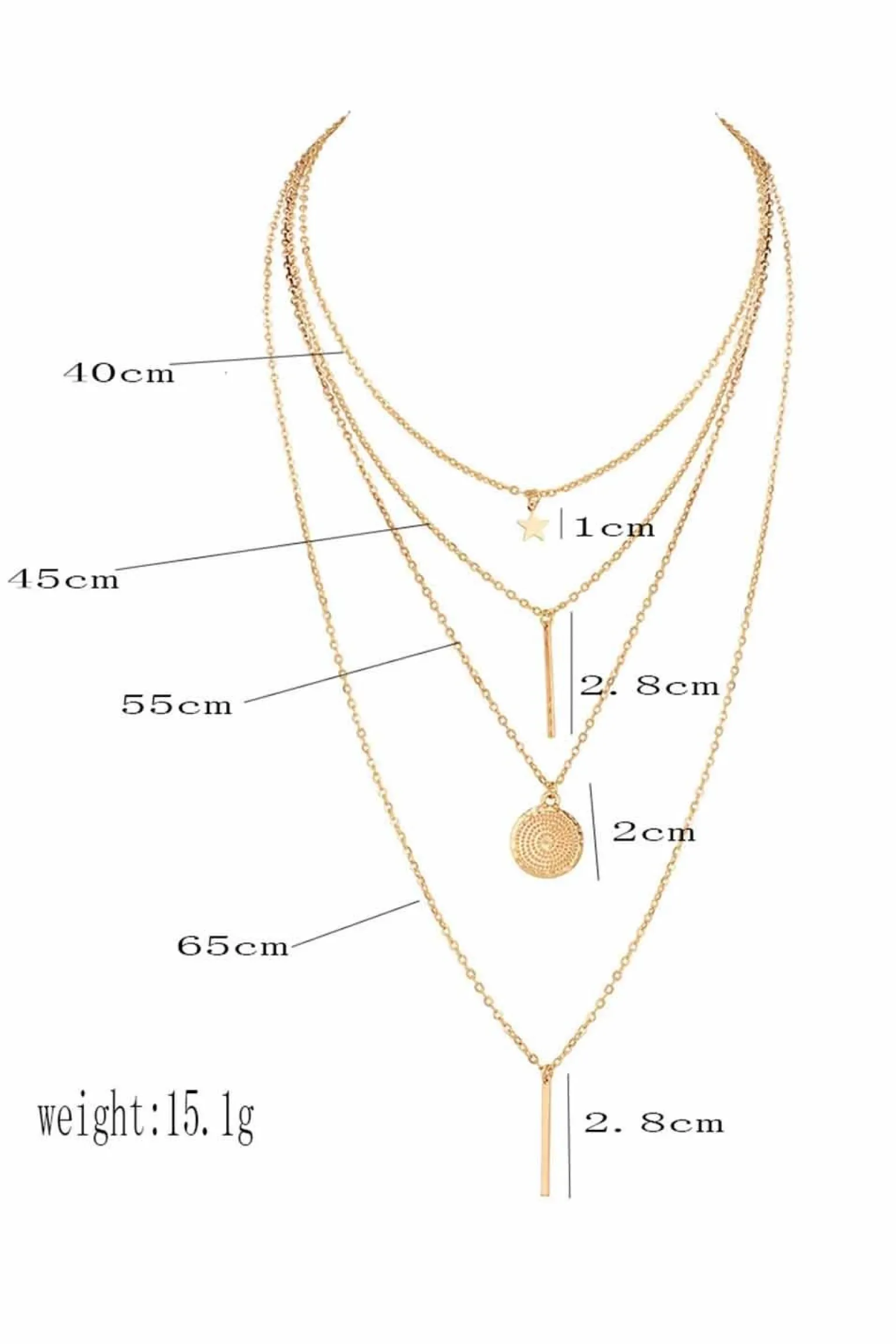SET DI CATENE SOTTILI CON DIVERSI PENDENTI OAKLYNN, ORO