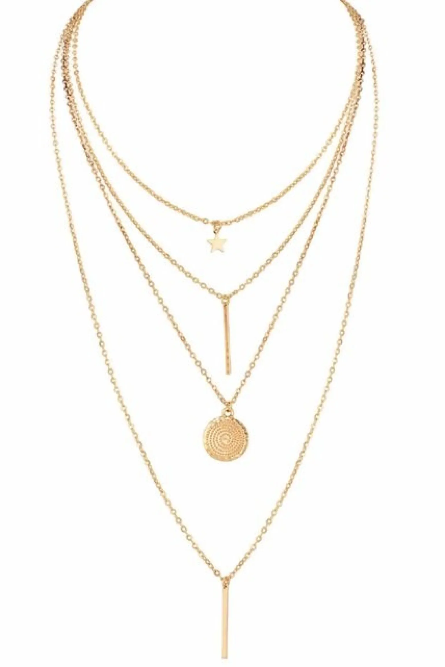 SET DI CATENE SOTTILI CON DIVERSI PENDENTI OAKLYNN, ORO
