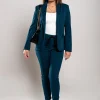 Set pantaloni e blazer semplici ed eleganti Estrena, Petrolio