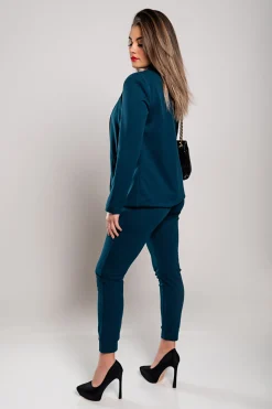 Set pantaloni e blazer semplici ed eleganti Estrena, Petrolio