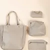 Set portamonete e portafoglio, 4 pezzi, grigio