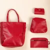 Set portamonete e portafoglio, 4 pezzi, rosso
