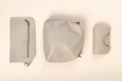Set portamonete e portafoglio, 4 pezzi, grigio
