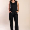 Set top e pantaloni lunghi, nero