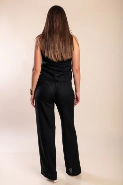 Set top e pantaloni lunghi, nero