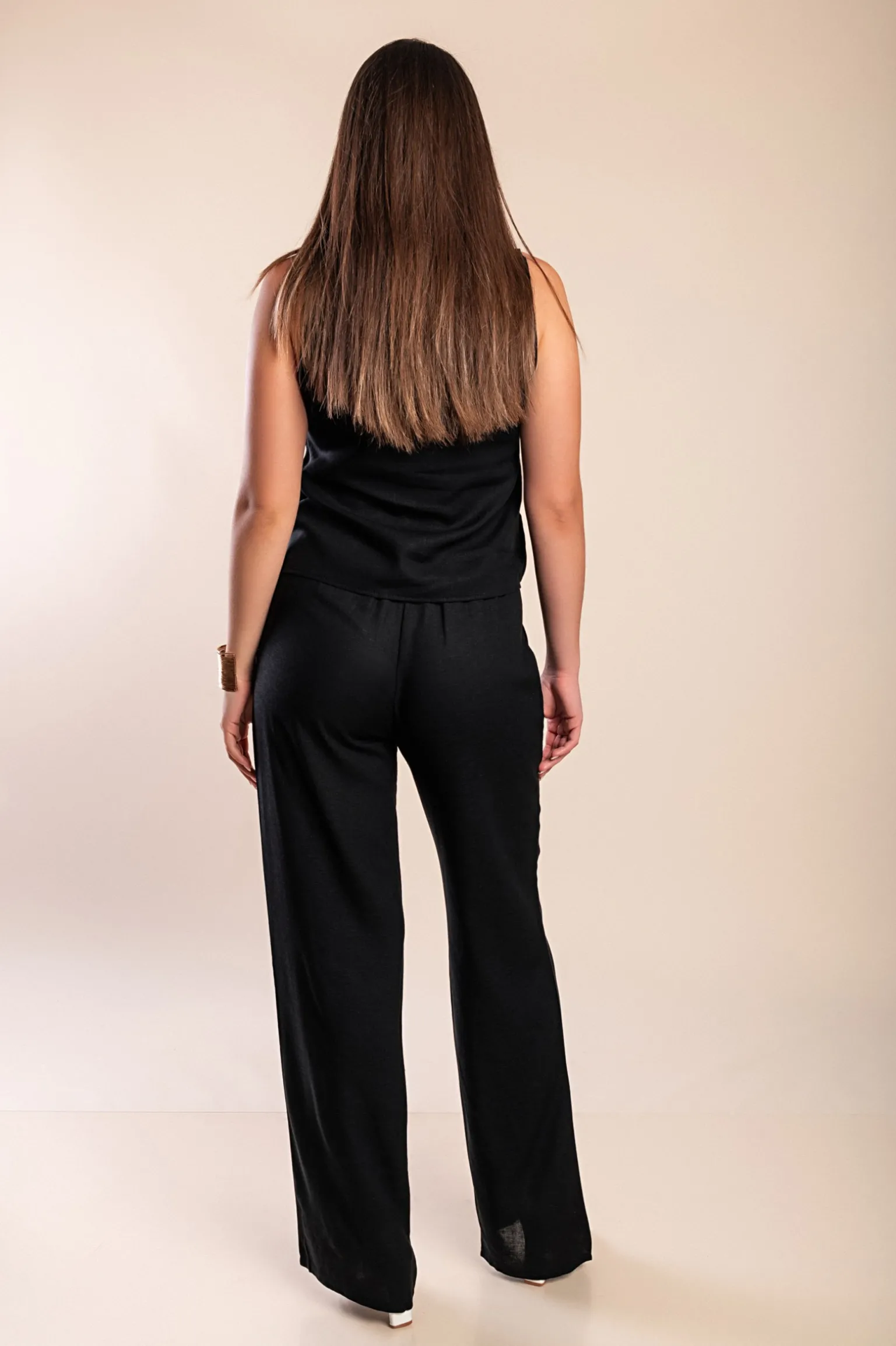 Set top e pantaloni lunghi, nero