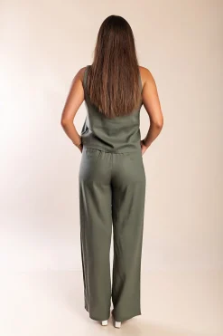 Set top e pantaloni lunghi, oliva