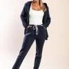 Set tuta con cerniera, blu scuro