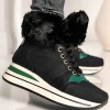 Sneakers in ecopelle e tessuto Teula, colore nero