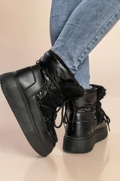 Stivaletti con pelliccia sintetica, 70010, nero