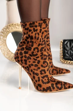 Stivaletti con tacco Allos, leopardato