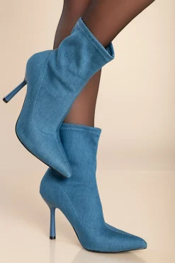 Stivaletti con tacco alto, blu