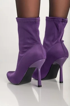 Stivaletti con tacco alto, viola