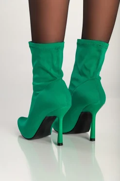 Stivaletti con tacco alto, verde