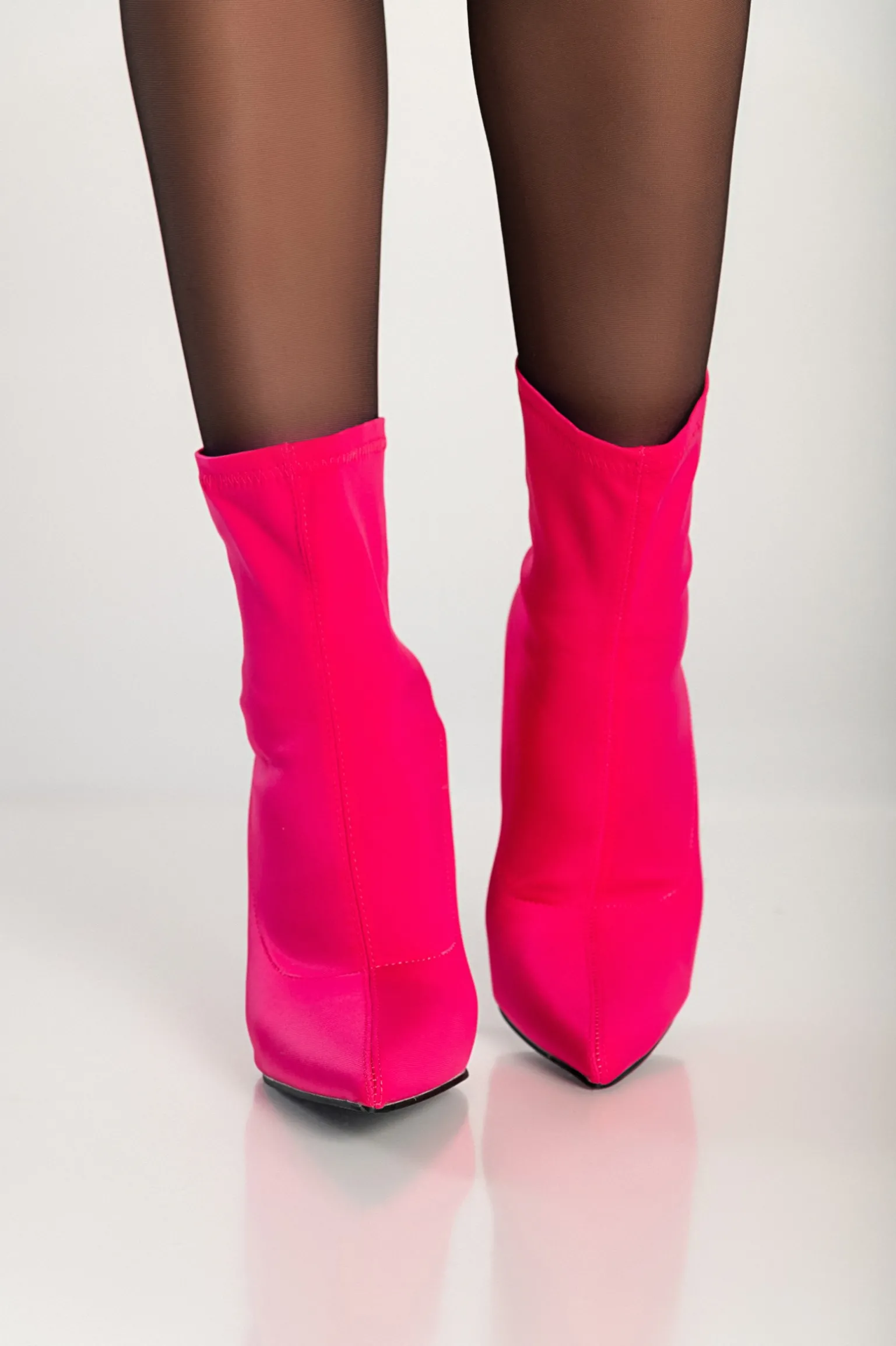 Stivaletti con tacco alto, fucsia