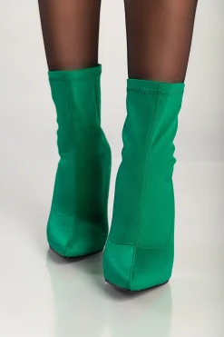 Stivaletti con tacco alto, verde