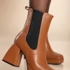 Stivaletti eleganti con tacco alto, U4AX89688, cammello