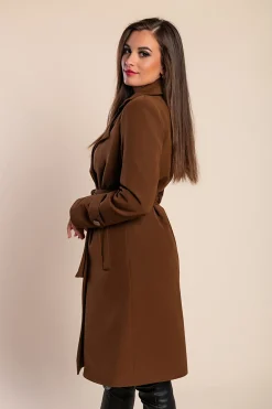Trench elegante con bottoni, cammello