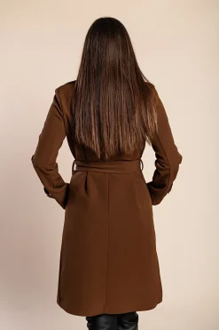 Trench elegante con bottoni, cammello