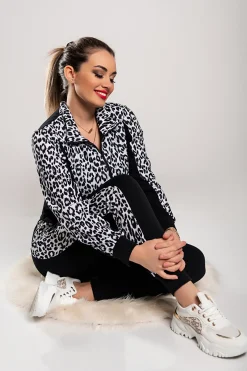 Tuta con stampa leopardata Segovia, grigia