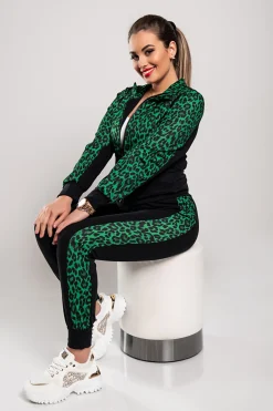 Tuta con stampa leopardata Segovia, verde