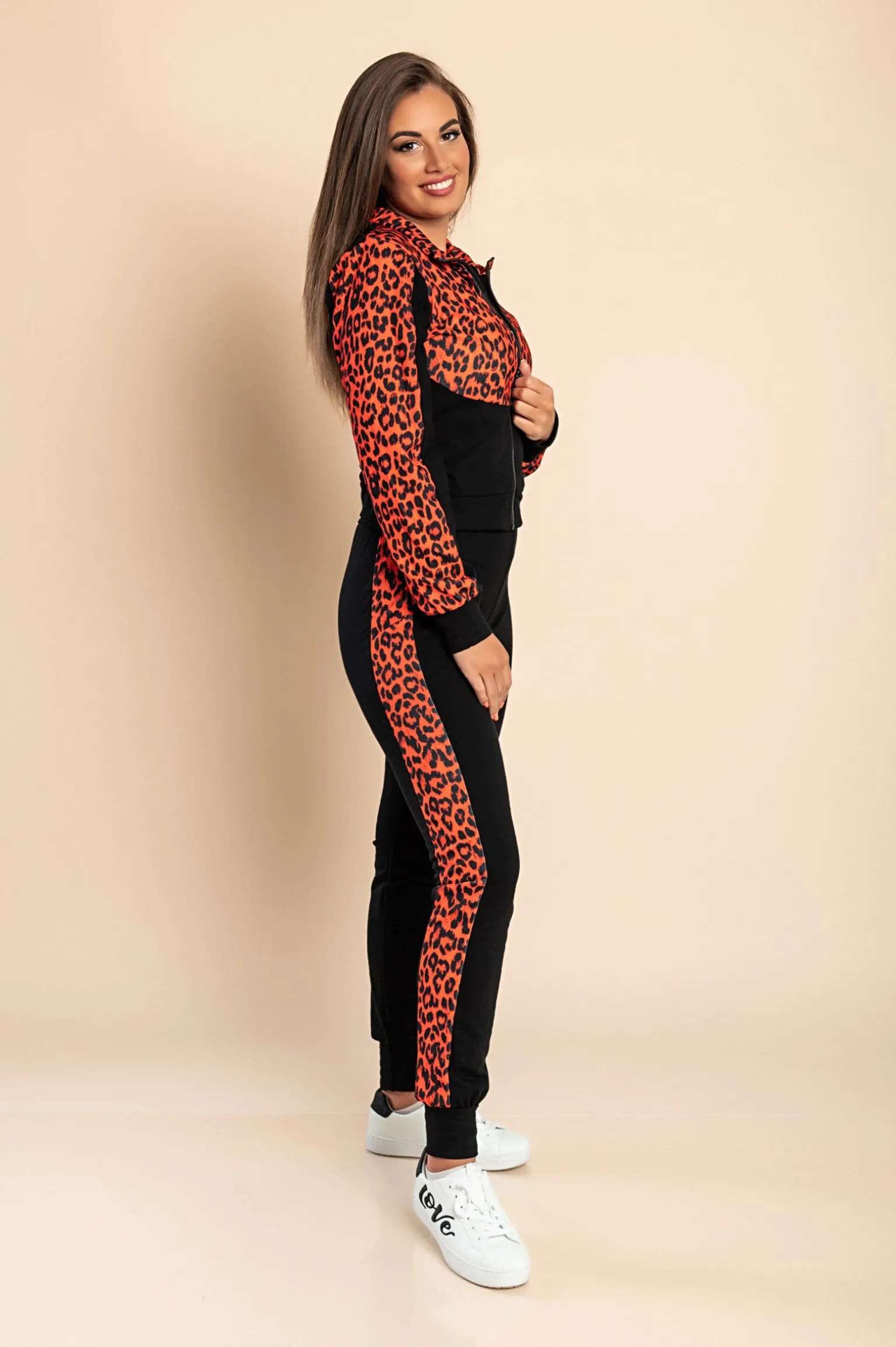 Tuta con stampa leopardata Segovia,rossa