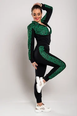 Tuta con stampa leopardata Segovia, verde
