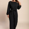 Tuta elegante a maniche lunghe, nera